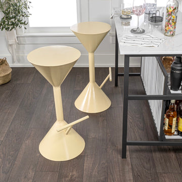 Chronos 29.75" Modern Industrial Iron Hourglass Backless Bar Stool with Foot Rest - JONATHAN Y